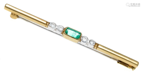 Emerald diamond bar pin GG 585