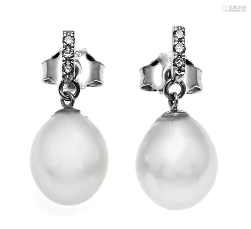 Cultured pearl stud earrings W