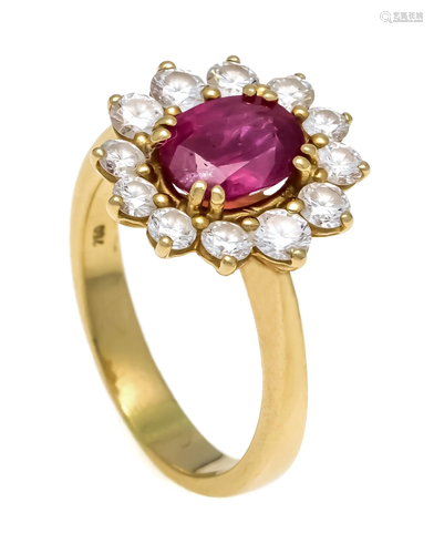 Ruby diamond ring GG 750/000 w