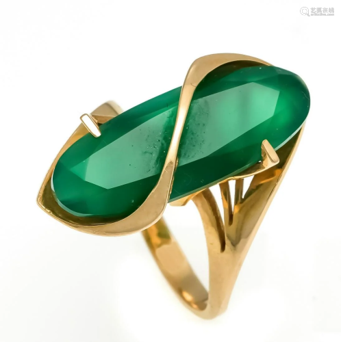 Green agate ring GG 750/000 un