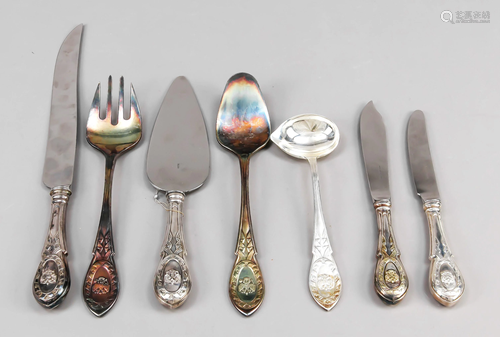 Seven pieces of cutlery, hallm