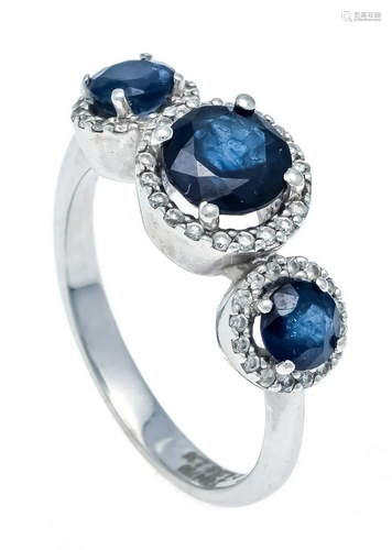 Sapphire diamond ring WG 750/0