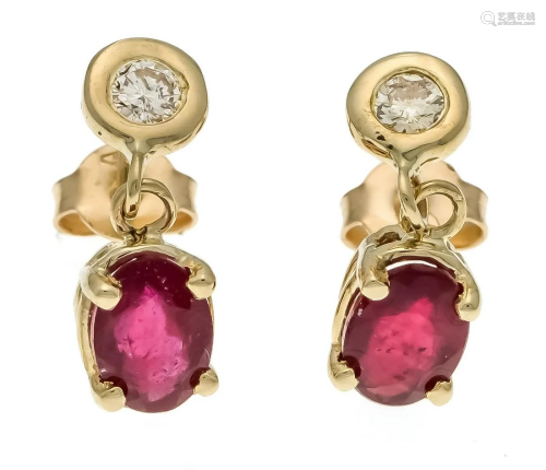 Ruby diamond stud earrings GG