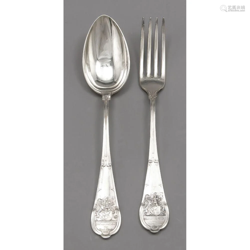 Spoon and fork, around 1900, s