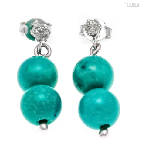 Turquoise diamond stud earring