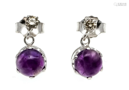 Amethyst diamond stud earrings