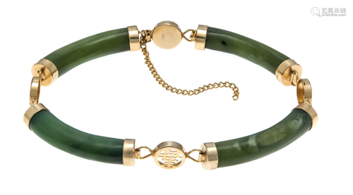 Nephrite bracelet gold plated