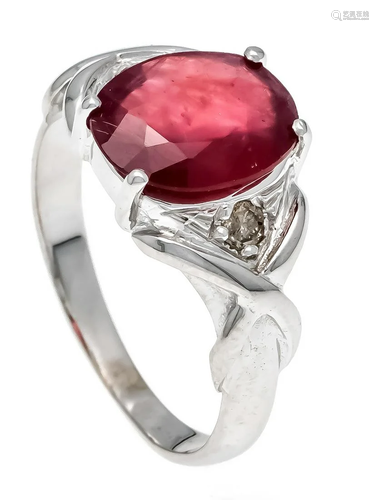 Ruby diamond ring WG 585/000 w