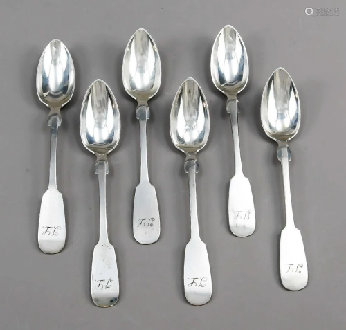 Six coffee spoons, German, 2nd