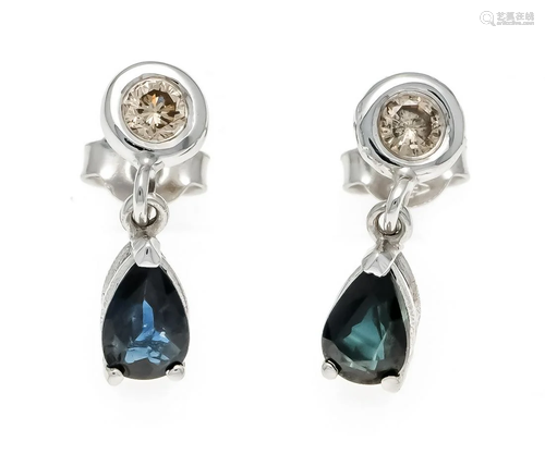 Sapphire diamond stud earrings