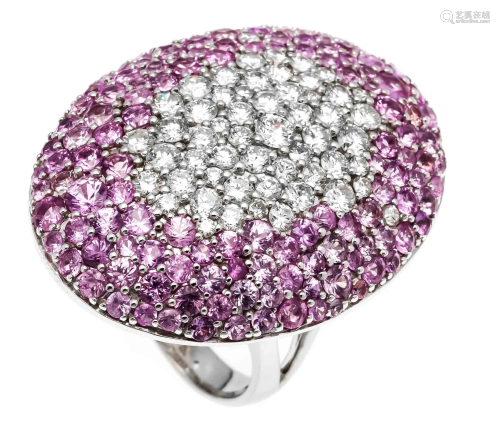 Pink sapphire diamond ring WG