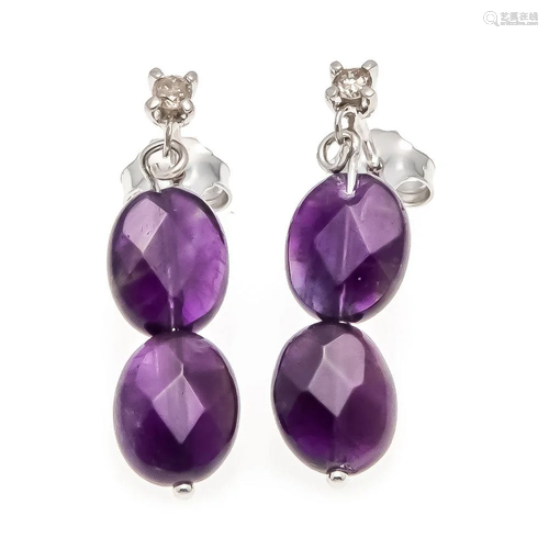 Amethyst diamond stud earrings