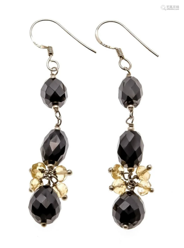 Black diamond earrings silver