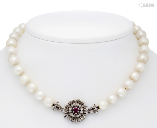 Akoya necklace with clasp WG 7