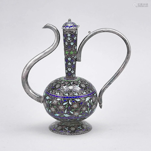 Aftaba jug, 20th c., silver te