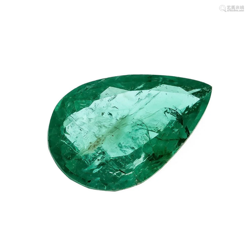 Emerald 1.88 ct, teardrop cut,