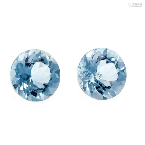 Aquamarine pair, total 2.41 ct