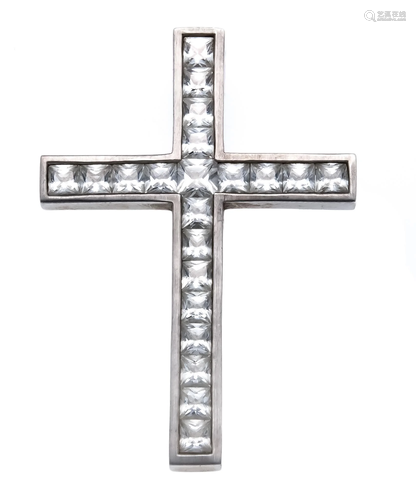 Gemstone cross pendant silver