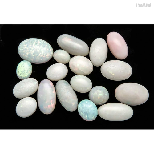 mixed lot of opal cabochons, t