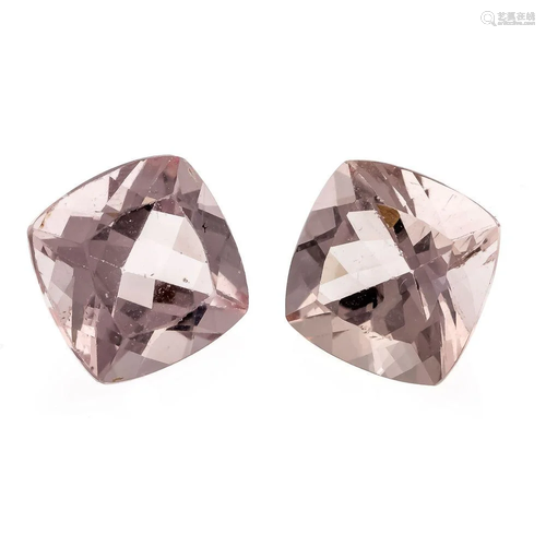 Morganite pair, 8.04 ct. each,