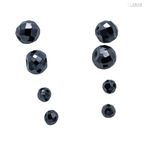 Set of 8 black diamonds, total