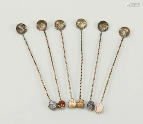 Six cocktail spoons, Spain, 20