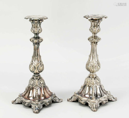 Pair of candlesticks, German,