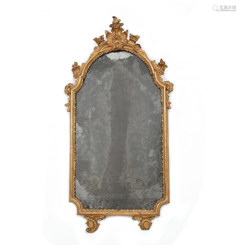 A 18th century gilt wood wall mirror