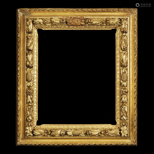 A carved gilt wood frame, late 17th century