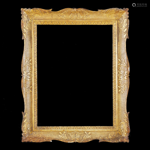 A Neapolitan engraved gilt wood frame, 19th century