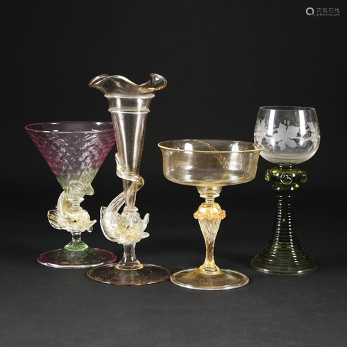 4 Murano glass different glasses