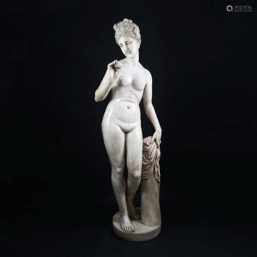 A white marble figure of Venus after Bertel Thorvaldsen
