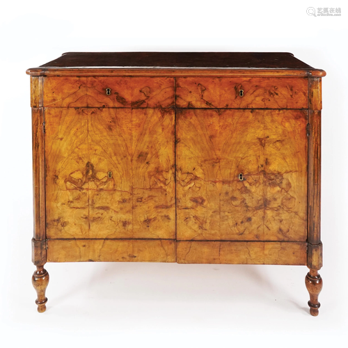 A walnut venereed sideboard, 19th century