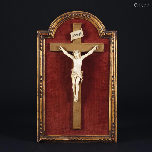 A French ivory figure of Crucified Christ, 18th century