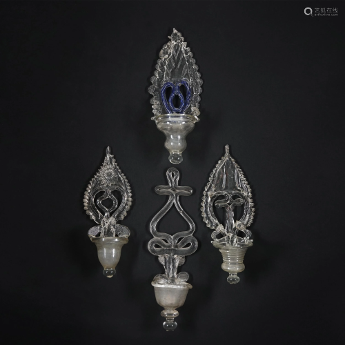 4 Murano glass holy water fonts