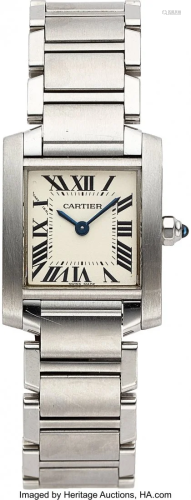 54012: Cartier, Lady's Steel Tank Francaise, Ref. 2384