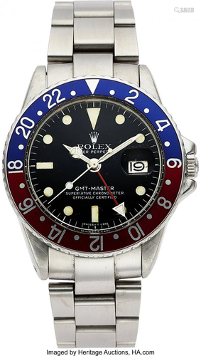 54088: Rolex Ref. 1675 GMT Master Steel Oyster Wristwat