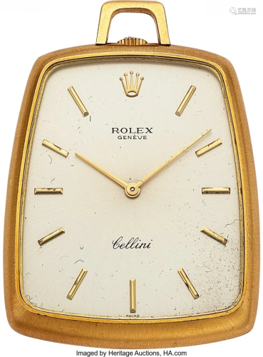 54050: Rolex, 18k Gold Cellini Pocket Watch, Ref. 3727,