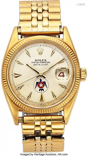 54094: Rolex, An Exceedingly Rare Yellow Gold Wristwatc