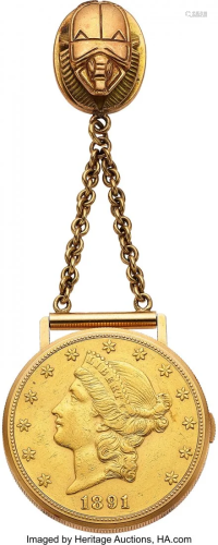 54049: Eska, Twenty Dollar Gold Coin Watch Case: 34 mm