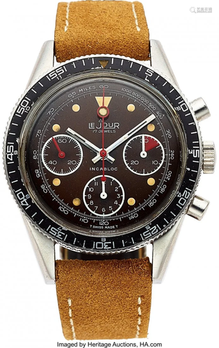 54068: Le Jour, Rare Steel Chronograph With Glossy Brow