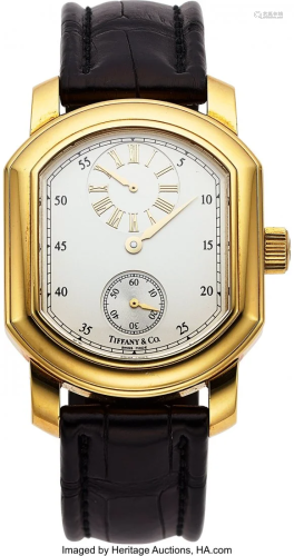 54006: Tiffany & Co., 18k Gold Regulator Dial Watch, ci