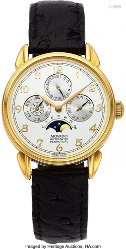 54030: Movado Gold Astronomic Perpetual Calendar Wristw