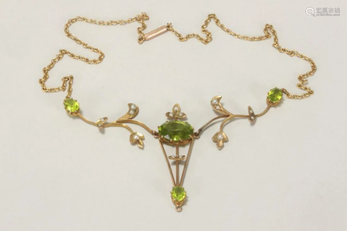 Victorian 9ct Gold & Coloured Stone Pendant,