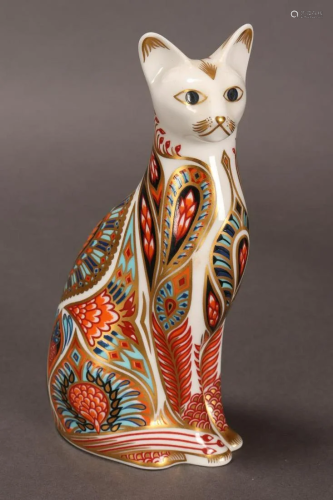Royal Crown Derby Porcelain Cat,