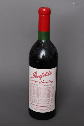 Bottle of Penfolds Grange Hermitage, Vintage 1981