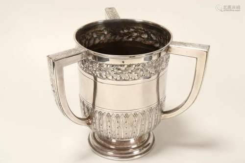 19th Century English Silver Plate Loving Cup,