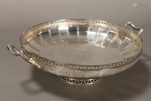 Edwardian Sterling Silver Twin Handled Dish,