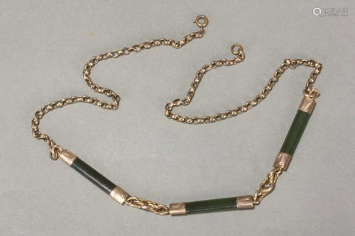 Early 20th Century 9ct Gold and Jade Necklace,