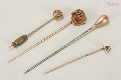 Four Assorted Stick Pins,